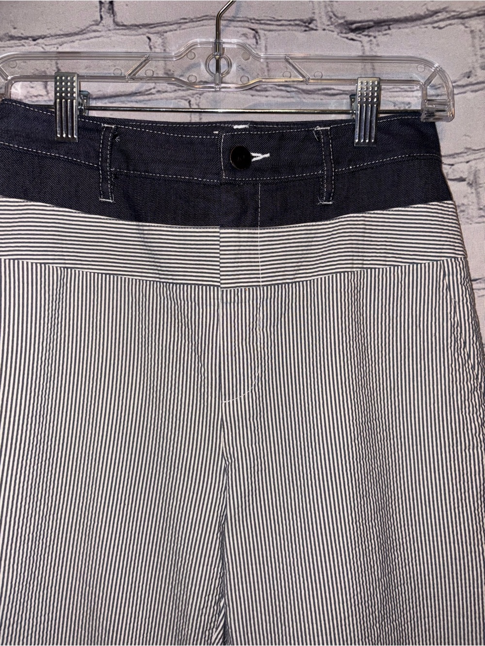 Jason Wu Seersucker & Denim Pants In Twilight Star White Size 2 Striped Modern - Picture 7 of 14